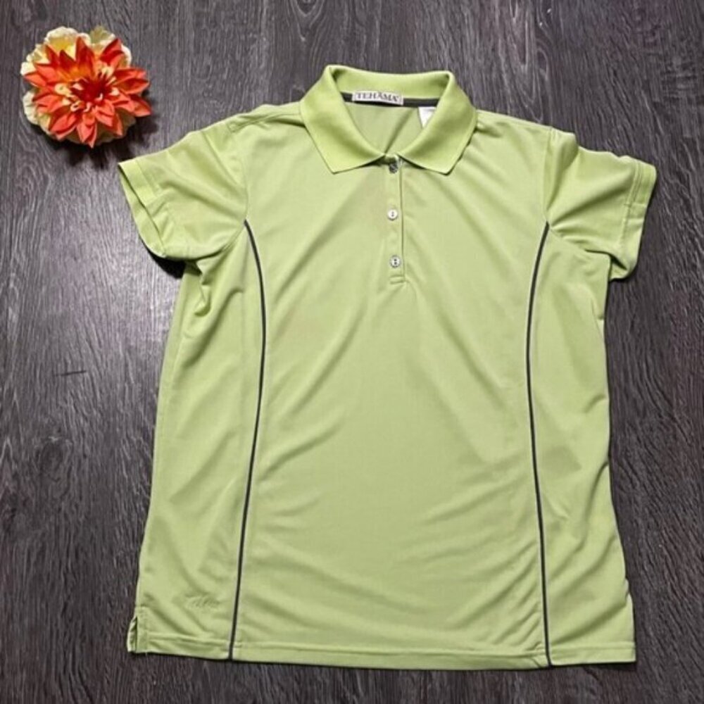 Women’s Tehama Green Short Sleeve Polo Golf Shirt Small